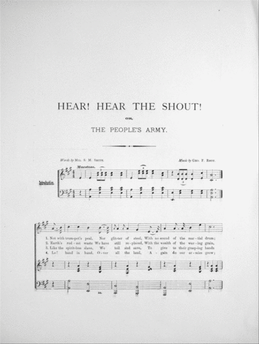 Hear! Hear! The Shout! Or, The People's Army. New Farmers' Song 4-Part scores gallery preview page 2
