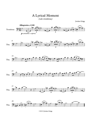 Book cover for A Lyrical Moment (solo trombone)