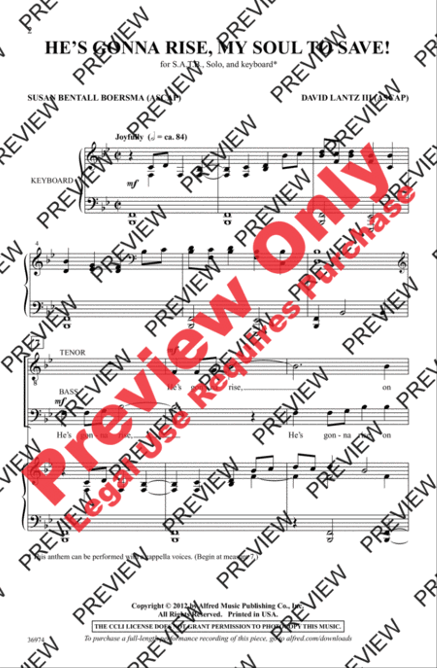 He's Gonna Rise, My Soul to Save! 4-Part scores gallery preview page 2