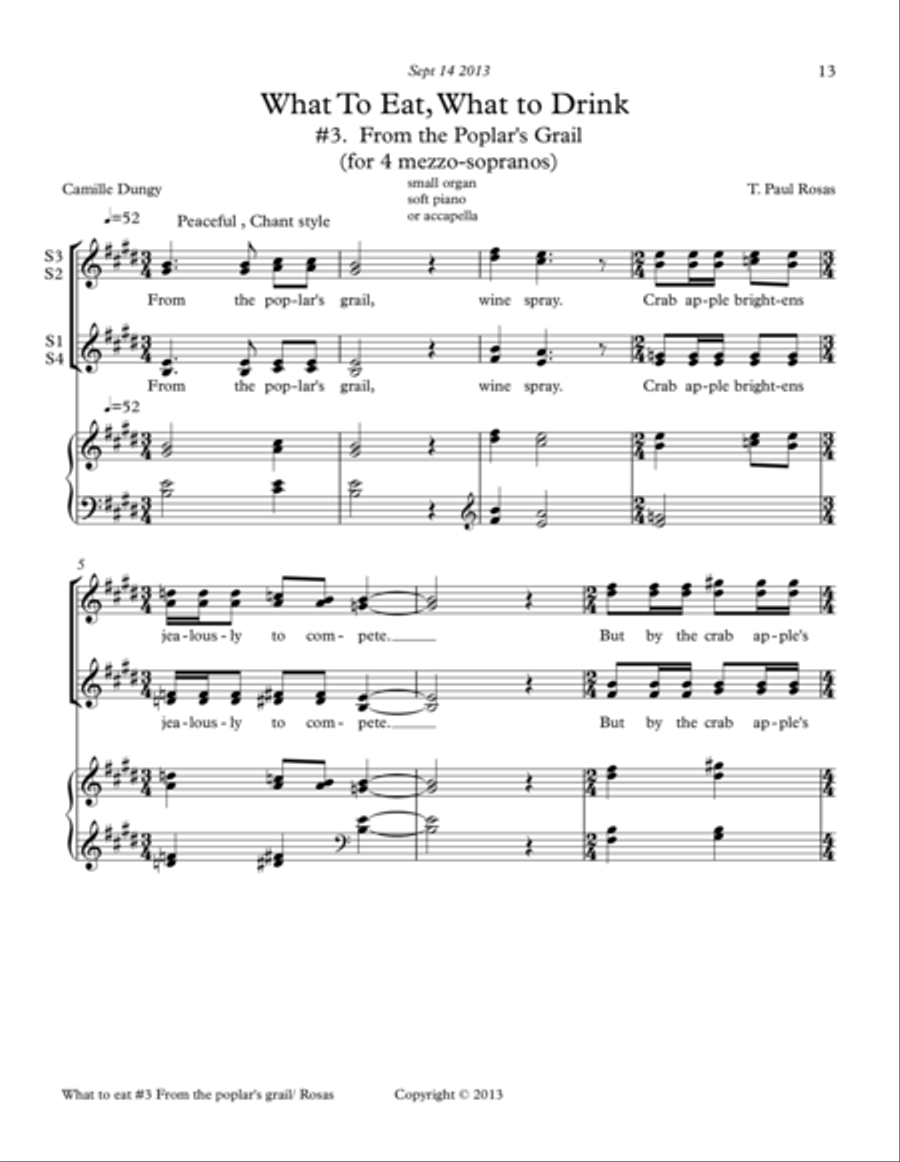 What to Eat, what to Drink #3 From the Poplar's Grail Choir scores gallery preview page 1