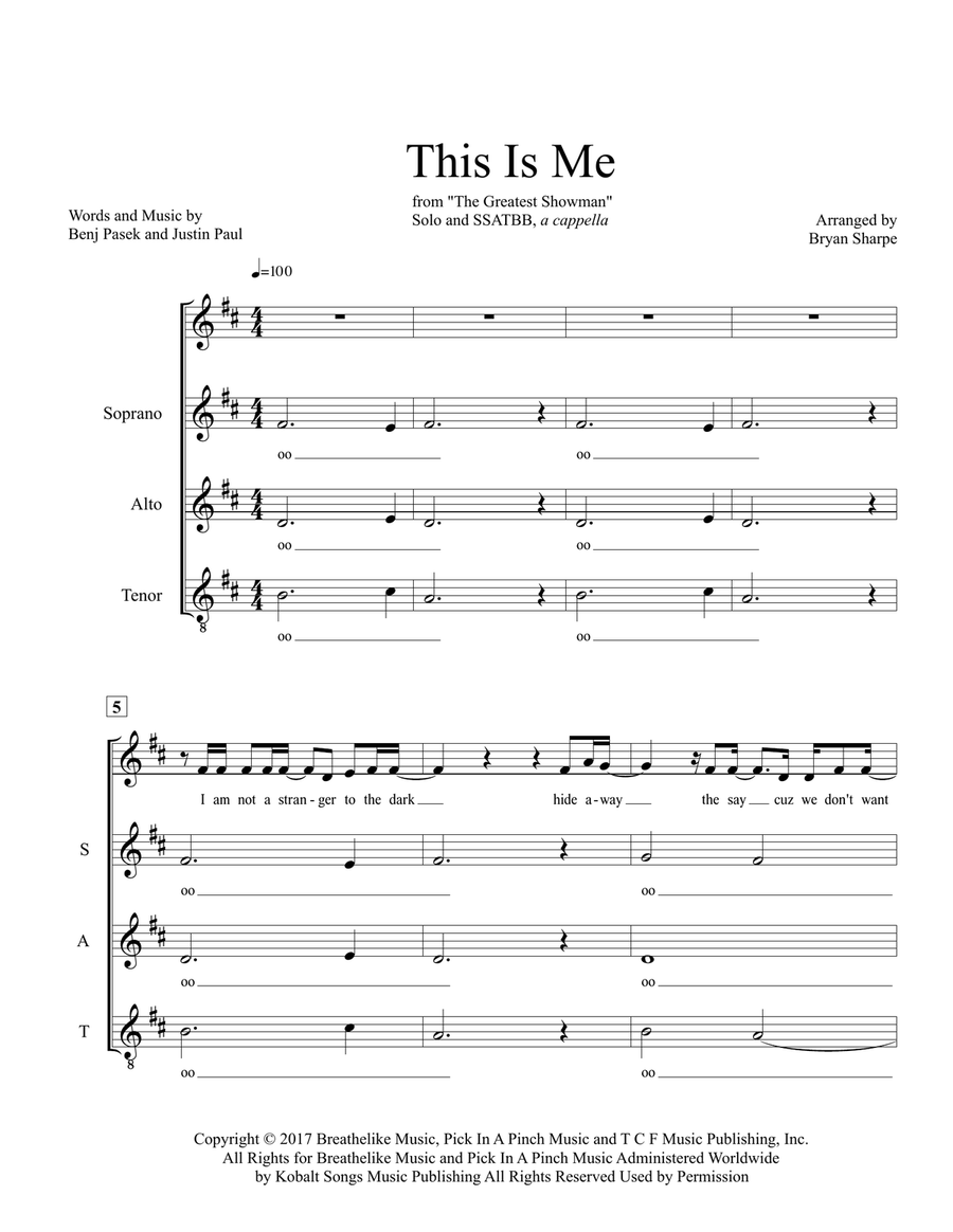 This Is Me 3-Part scores gallery preview page 1