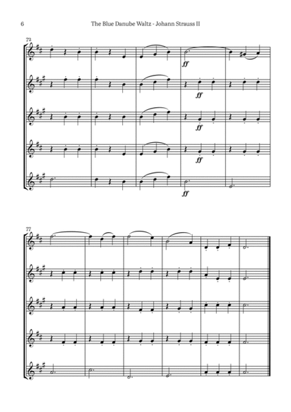 The Blue Danube Waltz - Saxophone Quintet image number null