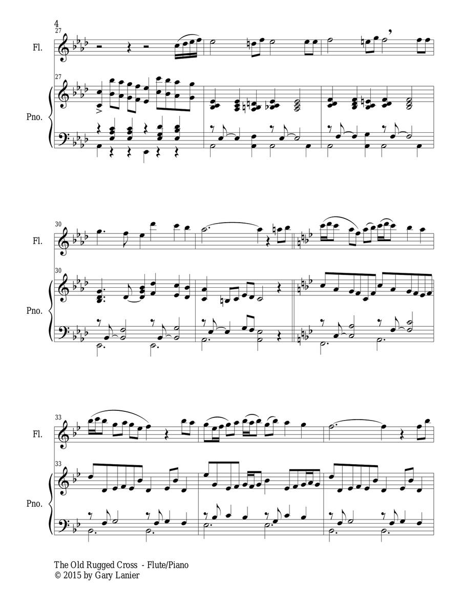 HYMNS FOR EASTER for Flute & Piano, Top 10 Most Popular Easter Hymns (Score & Parts included) Flute Solo scores gallery preview page 5