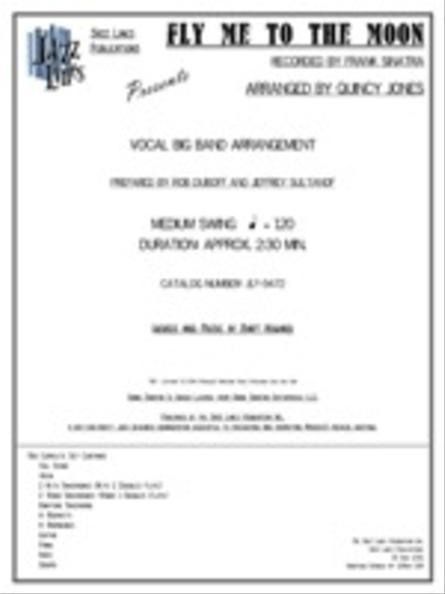 Fly Me to the Moon Big Band scores gallery preview page 1