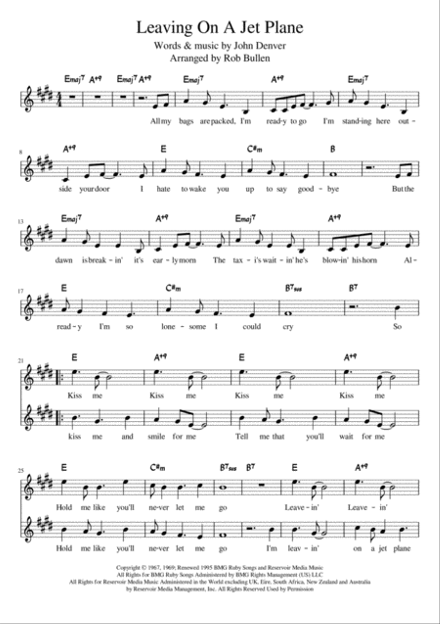 Leaving On A Jet Plane Guitar scores gallery preview page 1