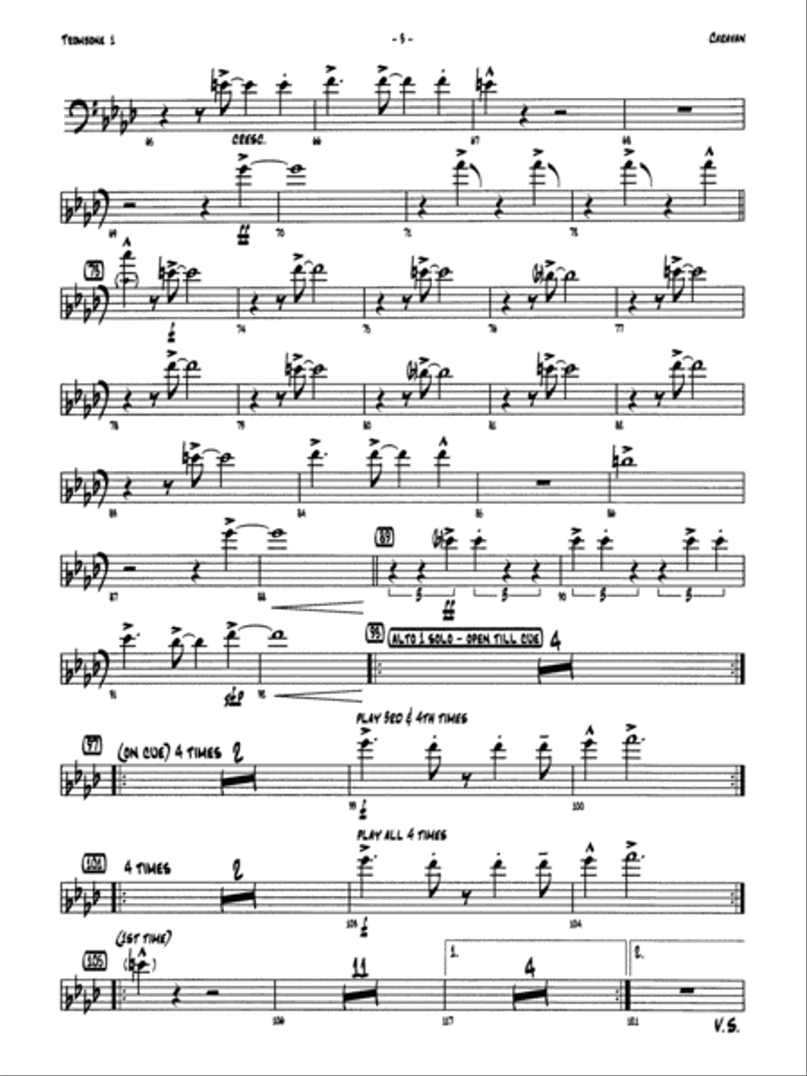 Caravan: 1st Trombone Jazz Ensemble scores gallery preview page 3