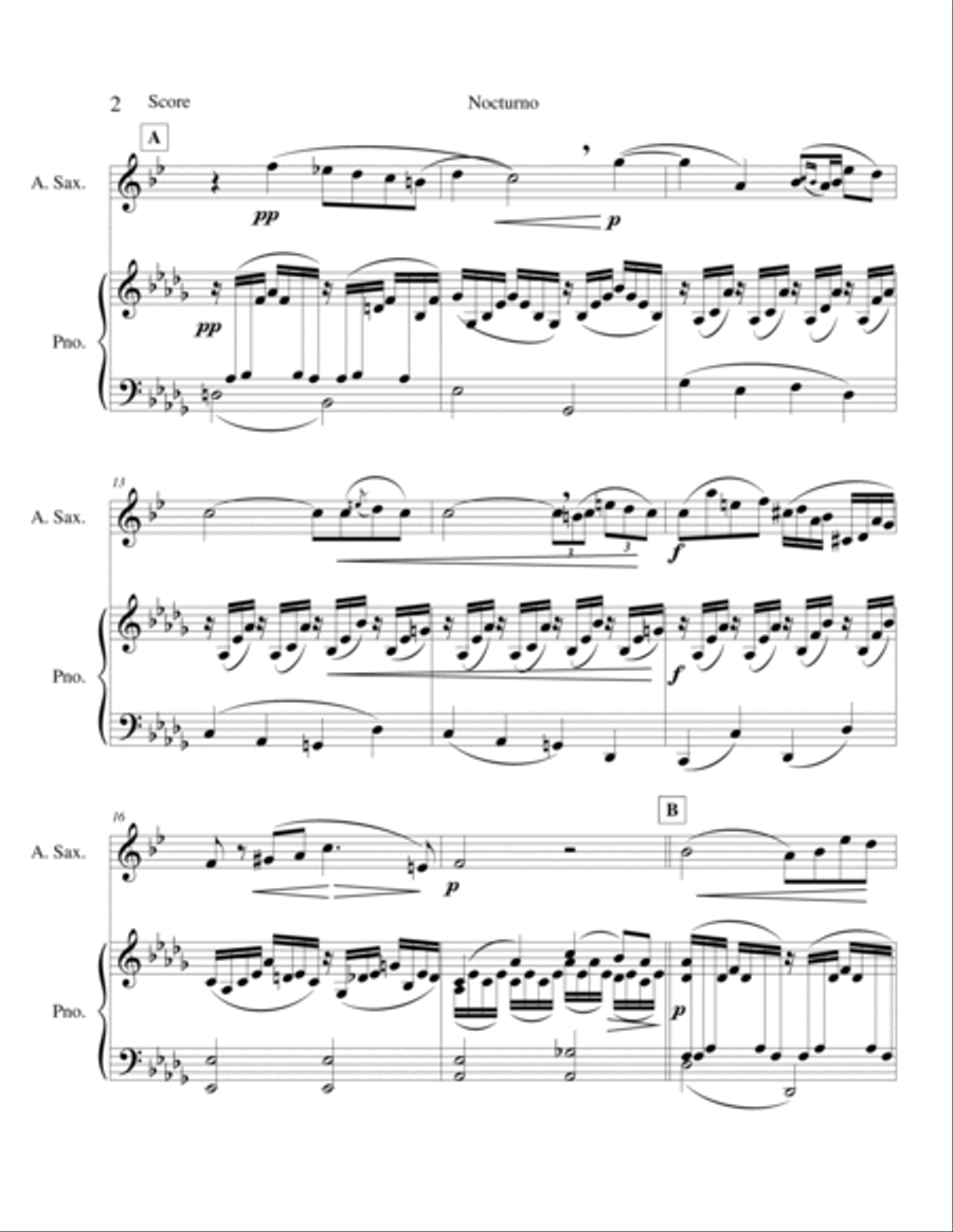 Nocturno - Opus 7 Nocturno - Opus 7 Alto Saxophone scores gallery preview page 2