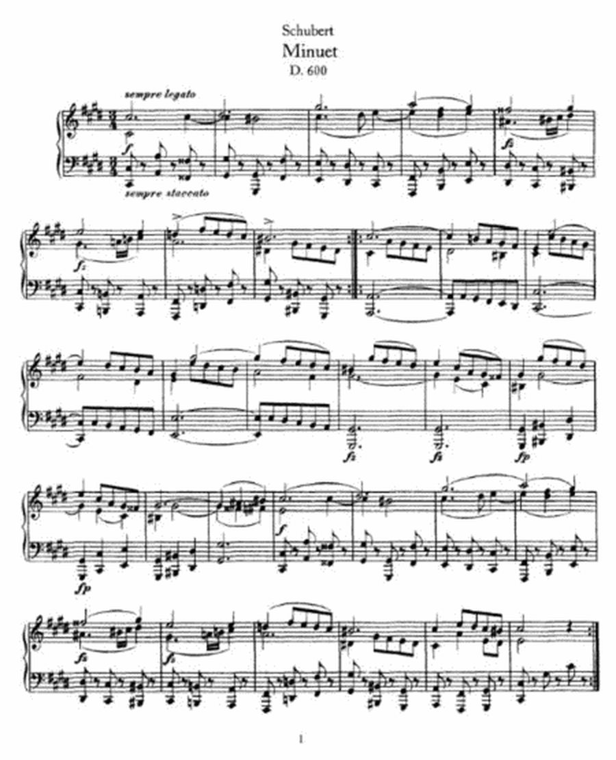 Schubert - Minuet D. 600