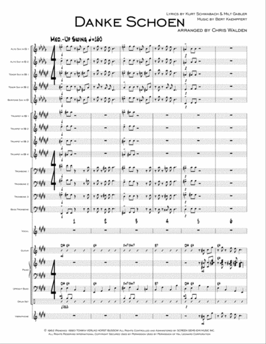 Danke Schoen Jazz Ensemble scores gallery preview page 1