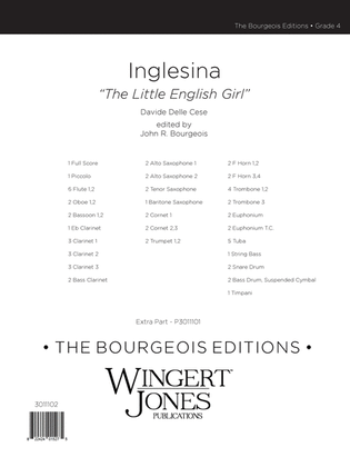 Book cover for Inglesina The Little English Girl - Full Score