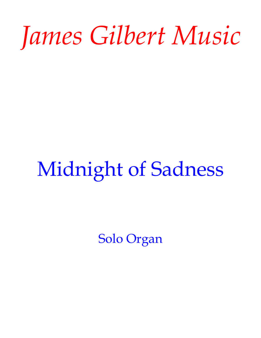 Midnight Of Sadness Organ Solo scores gallery preview page 1