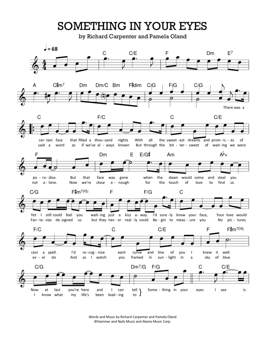 Something In Your Eyes Something In Your Eyes Piano scores gallery preview page 1