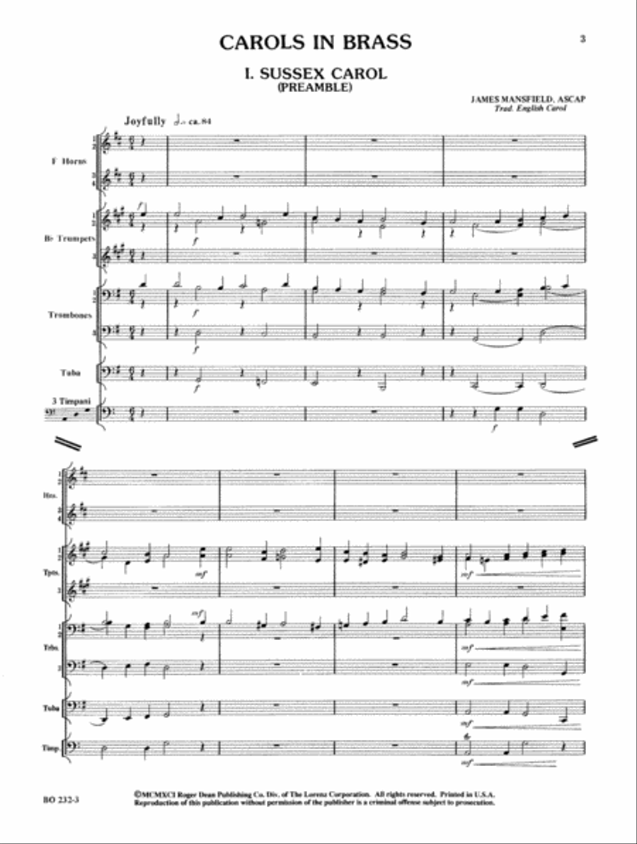 Carols in Brass Brass Ensemble scores gallery preview page 3