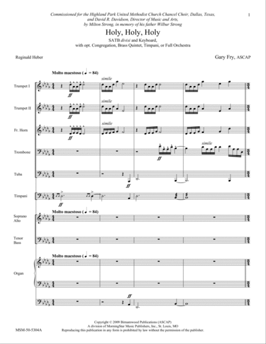 Holy, Holy, Holy (Brass Version Score) Choir scores gallery preview page 2