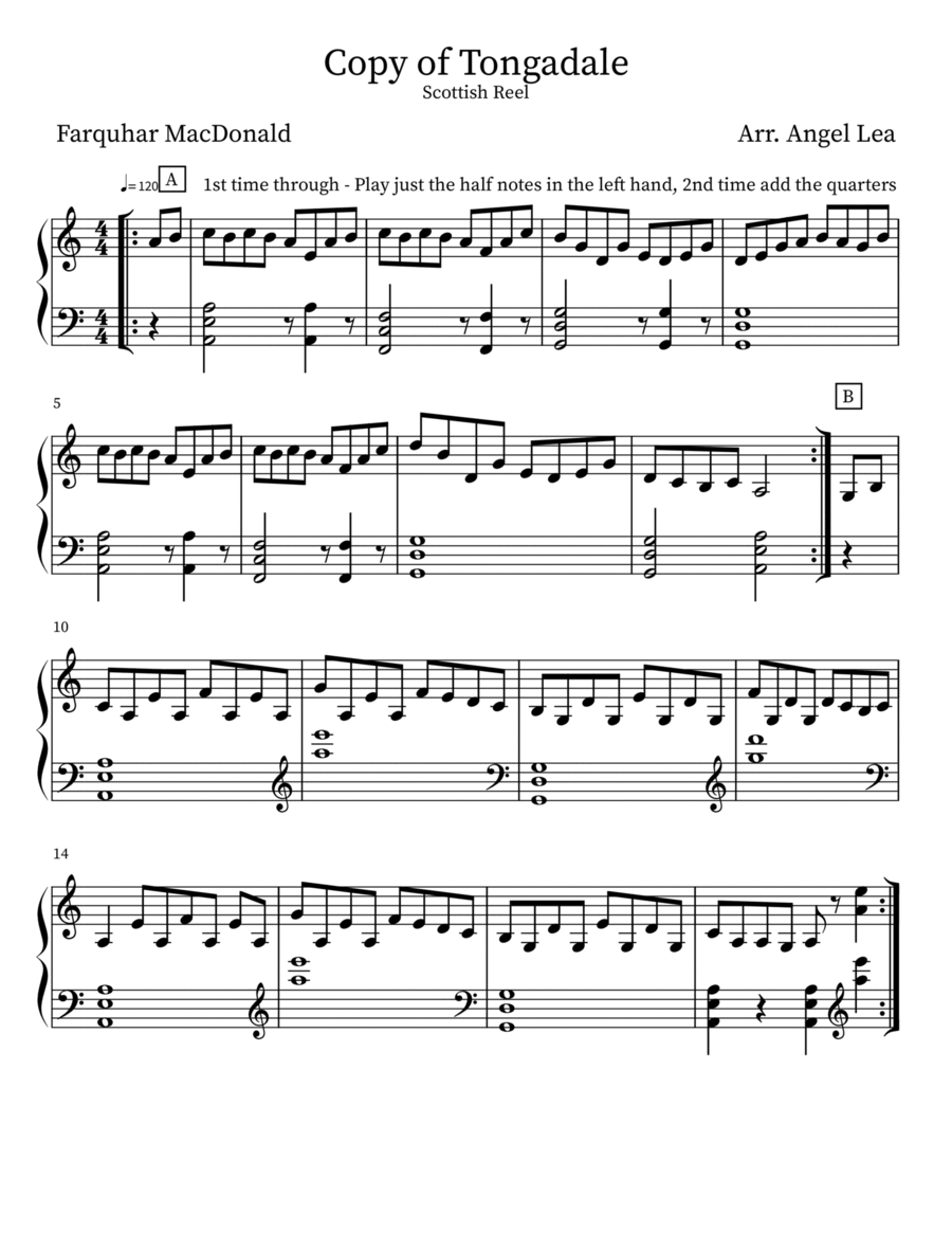 Tongadale Reel Harp scores gallery preview page 1