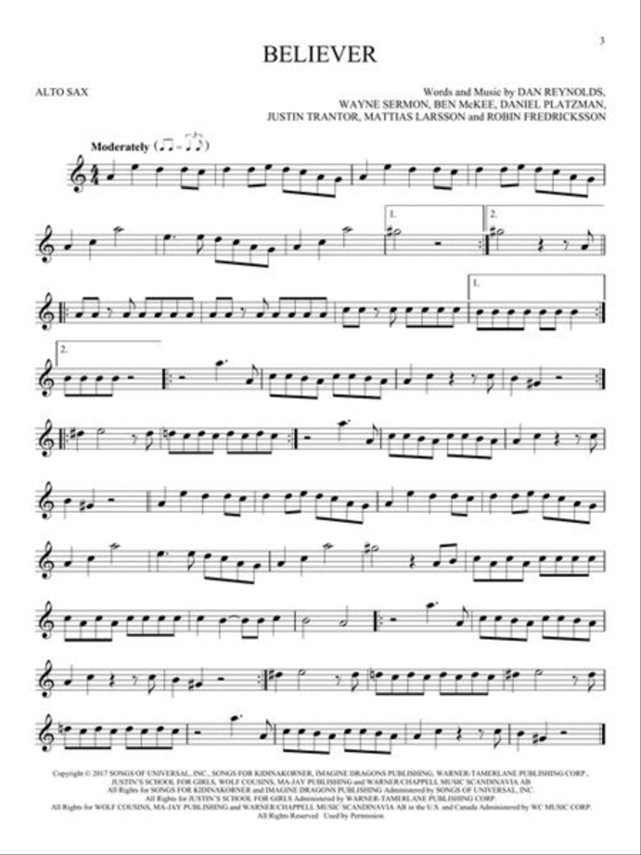 50 Pop Songs for Kids Alto Saxophone scores gallery preview page 5