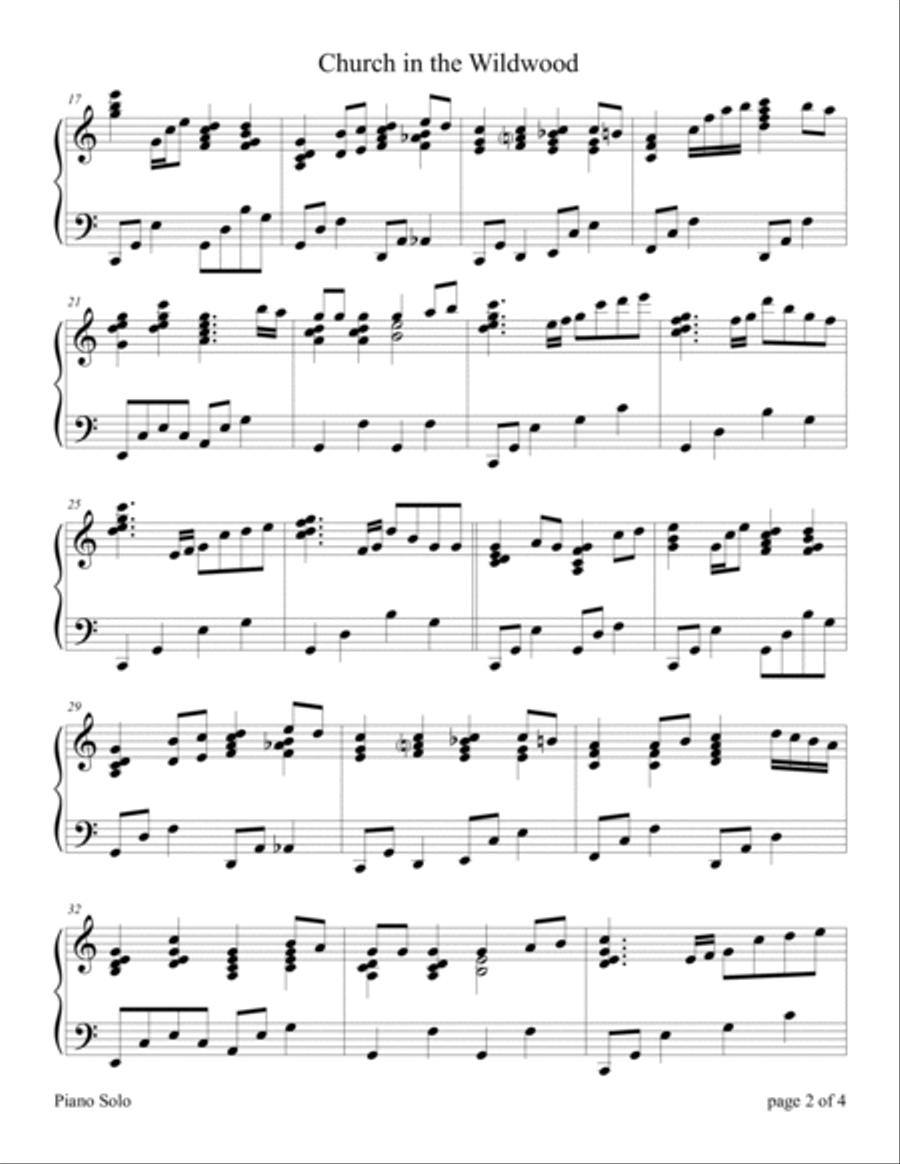 Church in the Wildwood Piano Solo scores gallery preview page 3
