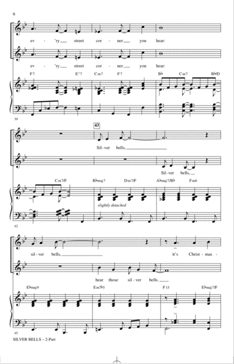Silver Bells (arr. Mark Hayes) 2-Part scores gallery preview page 5