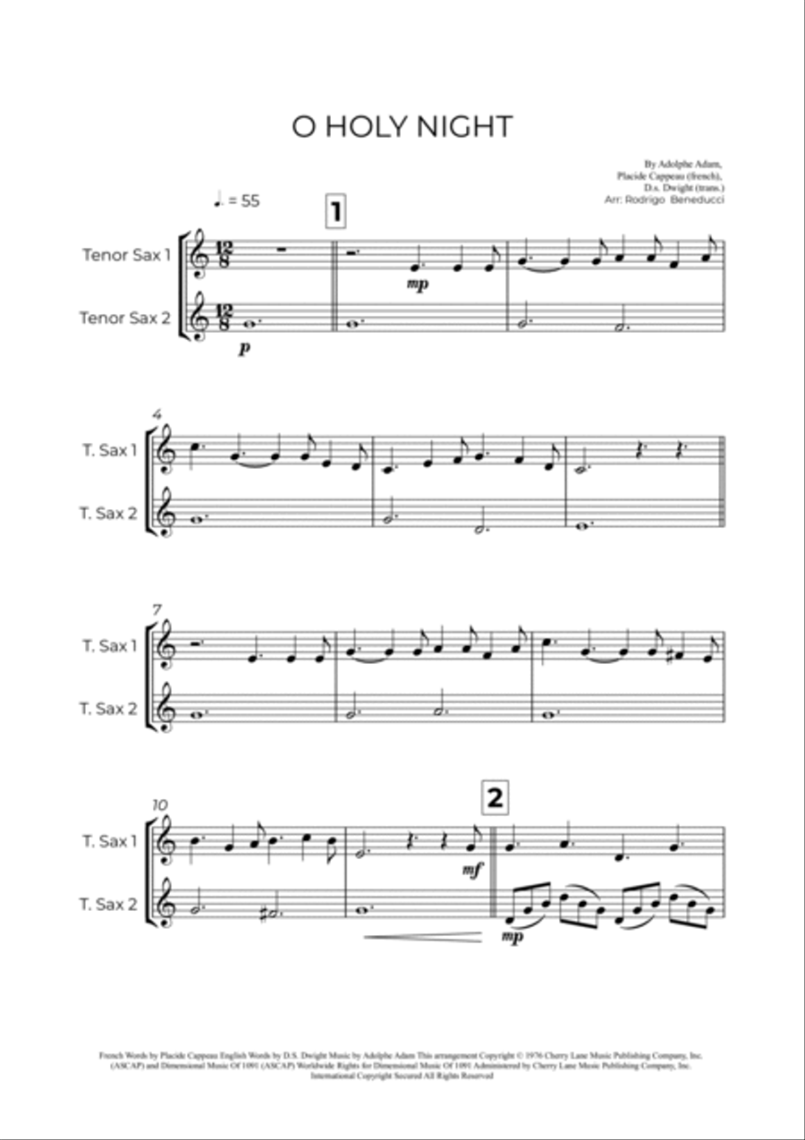 O Holy Night Woodwind Duet scores gallery preview page 2