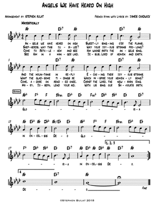 Angels We Have Heard On High - Lead sheet (melody, lyrics & chords) in key of Ab