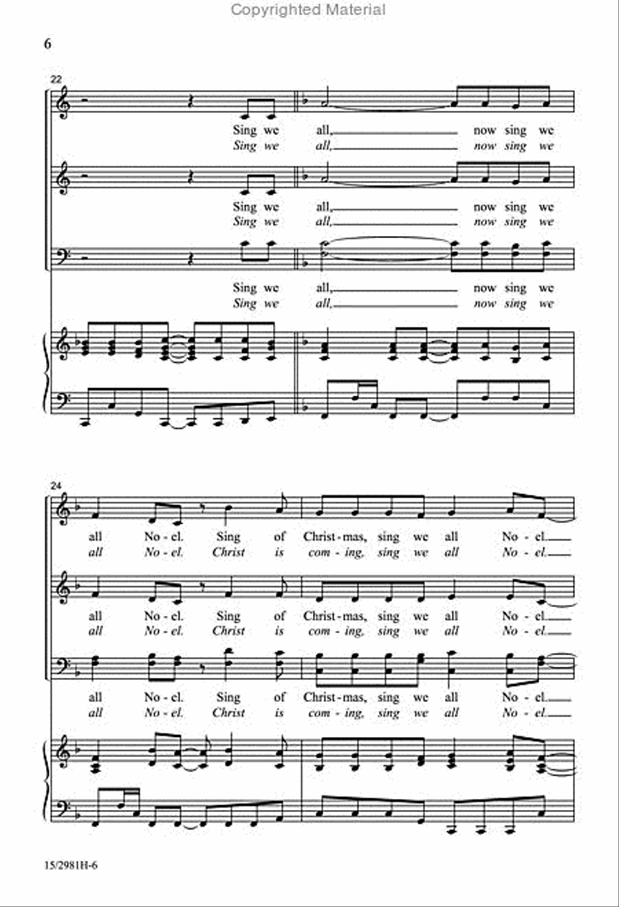 Sing We All Noel 4-Part scores gallery preview page 5