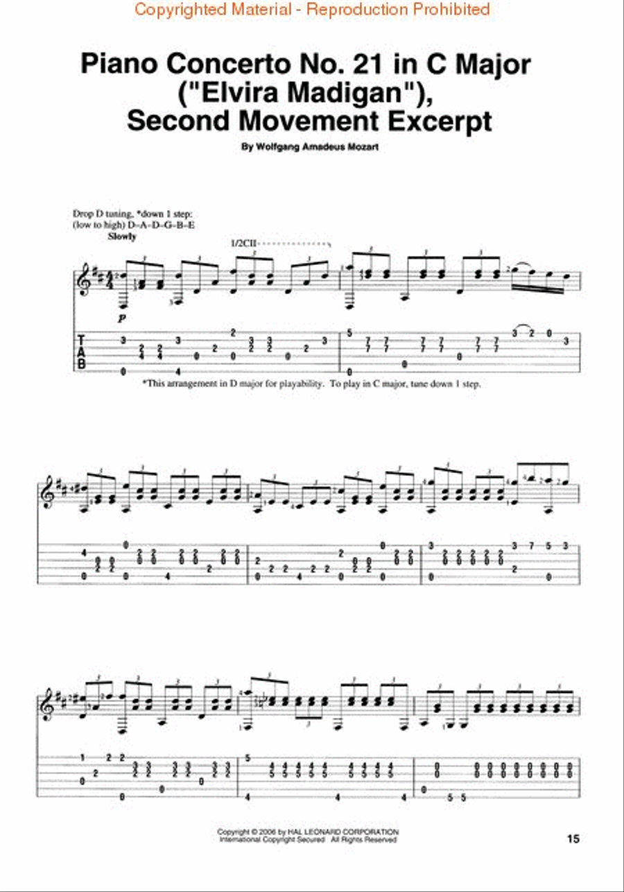 Fingerpicking Mozart Acoustic Guitar scores gallery preview page 4