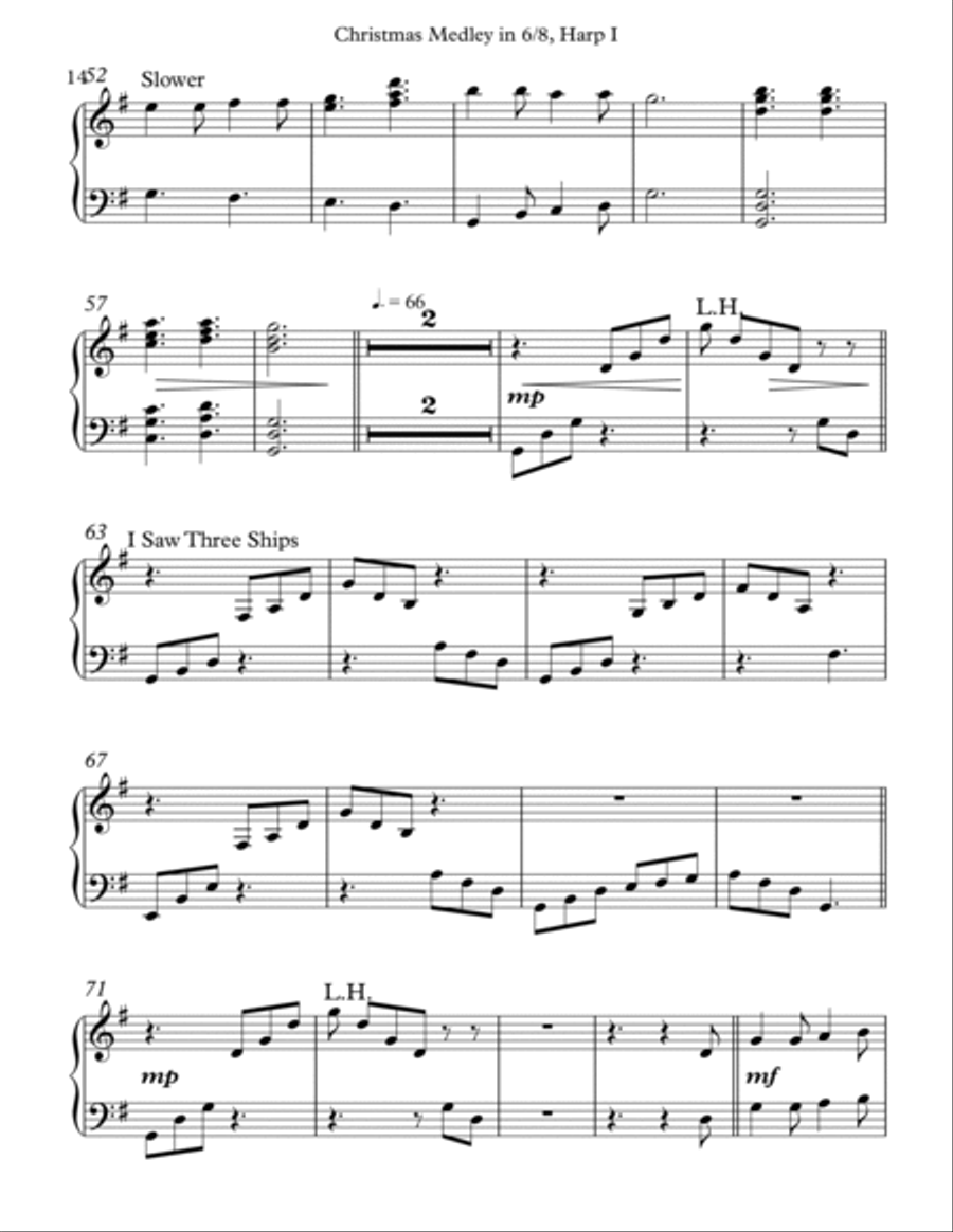 Christmas Medley in 6/8, Harp I Celtic Harp scores gallery preview page 4