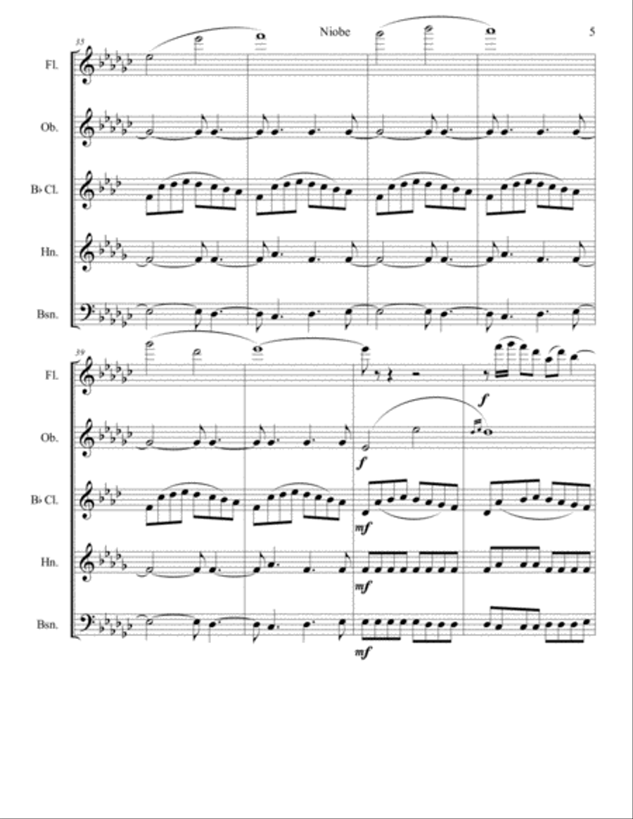 Niobe and the Weeping Rock for Woodwind Quintet Woodwind Quintet scores gallery preview page 5