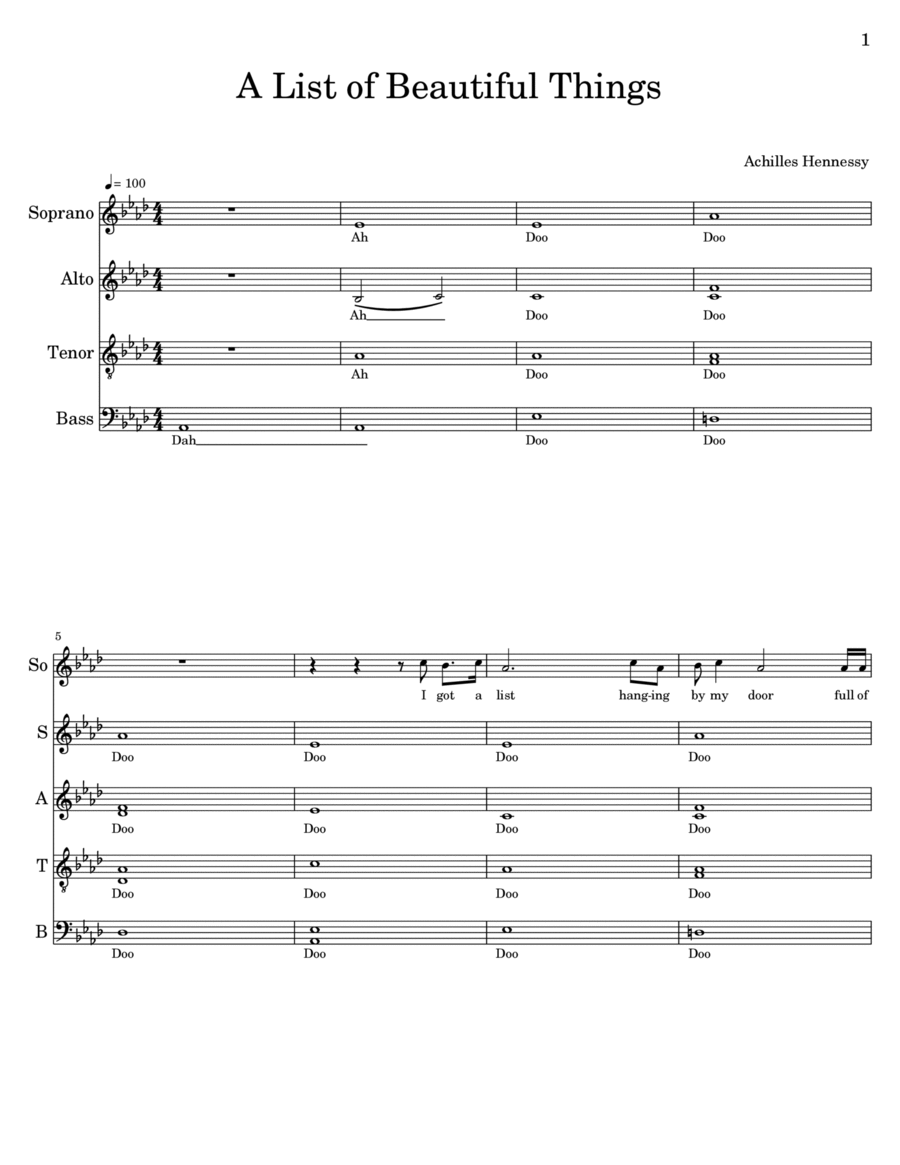 A List of Beautiful Things Divisi scores gallery preview page 1
