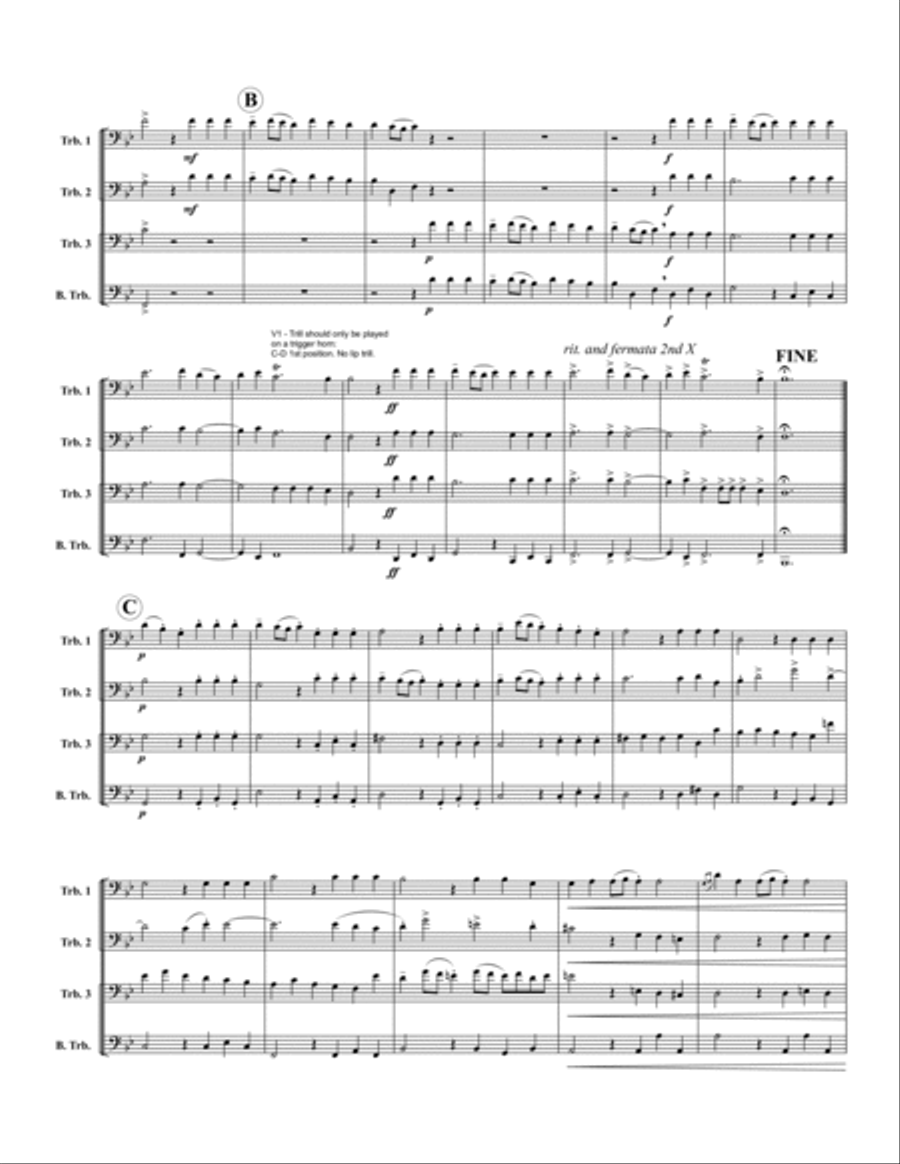 Hornpipe, from Water Music Suite No. 2 Trombone scores gallery preview page 2
