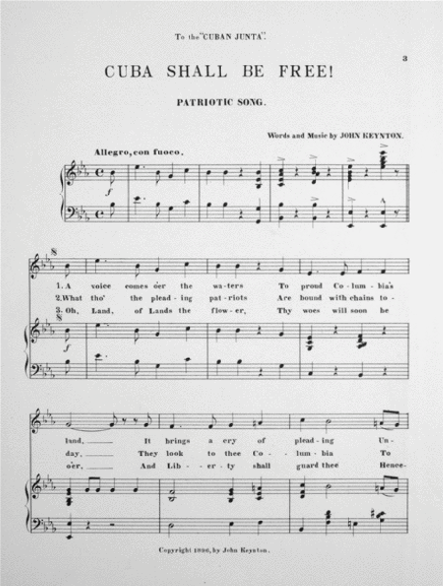 Cuba Shall Be Free. Patriotic Song Voice scores gallery preview page 2