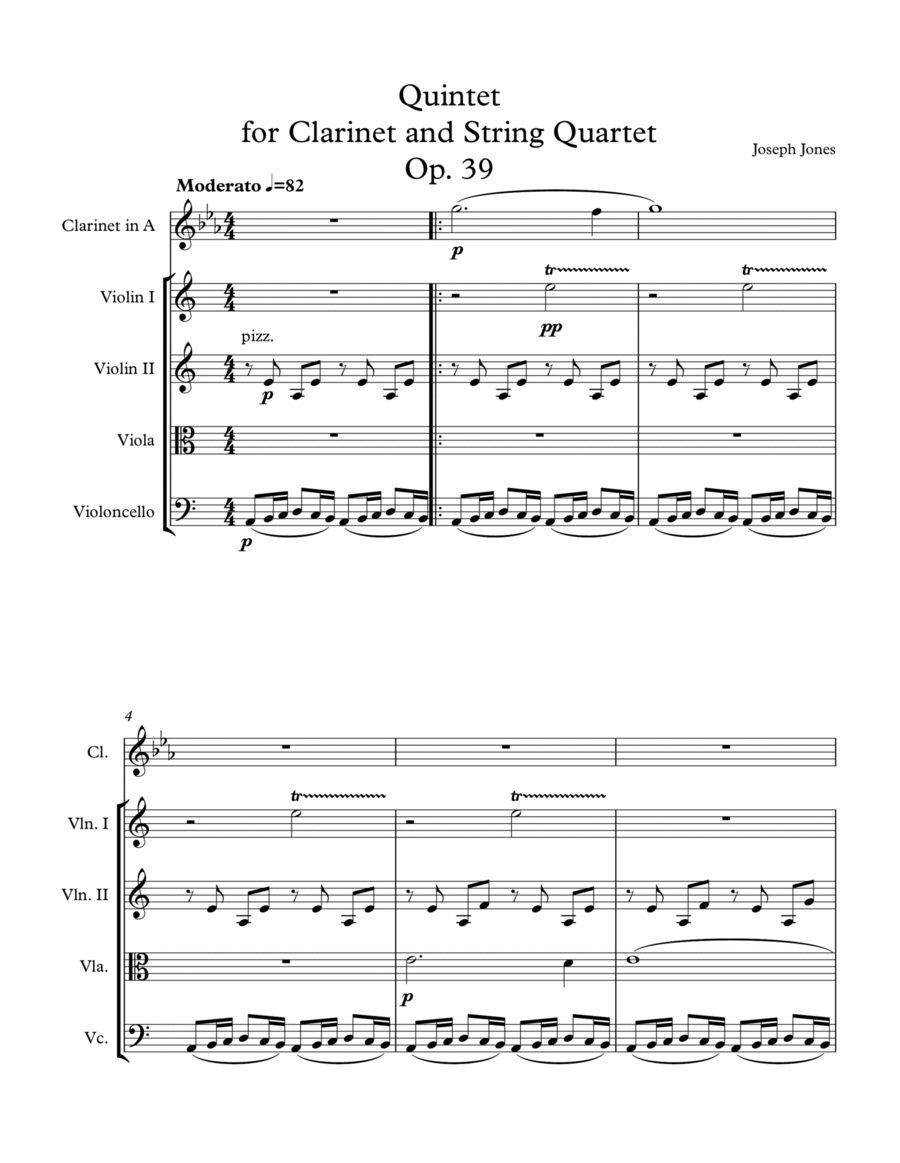 Quintet for Clarinet and Strings, Op. 39