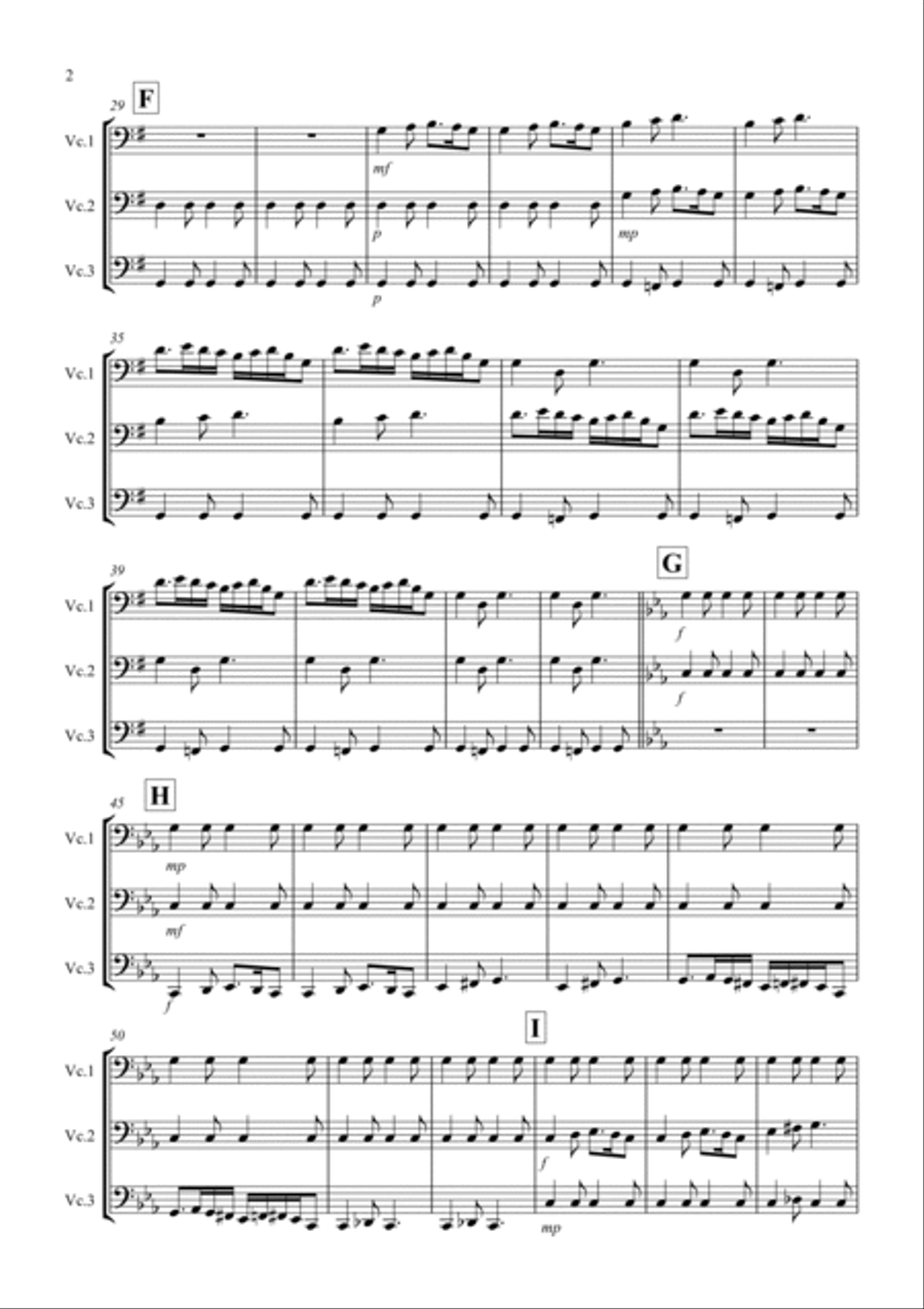 Frere Jacques Gigue for Cello Trio Frere Jacques Gigue for Cello Trio Cello Solo scores gallery preview page 2