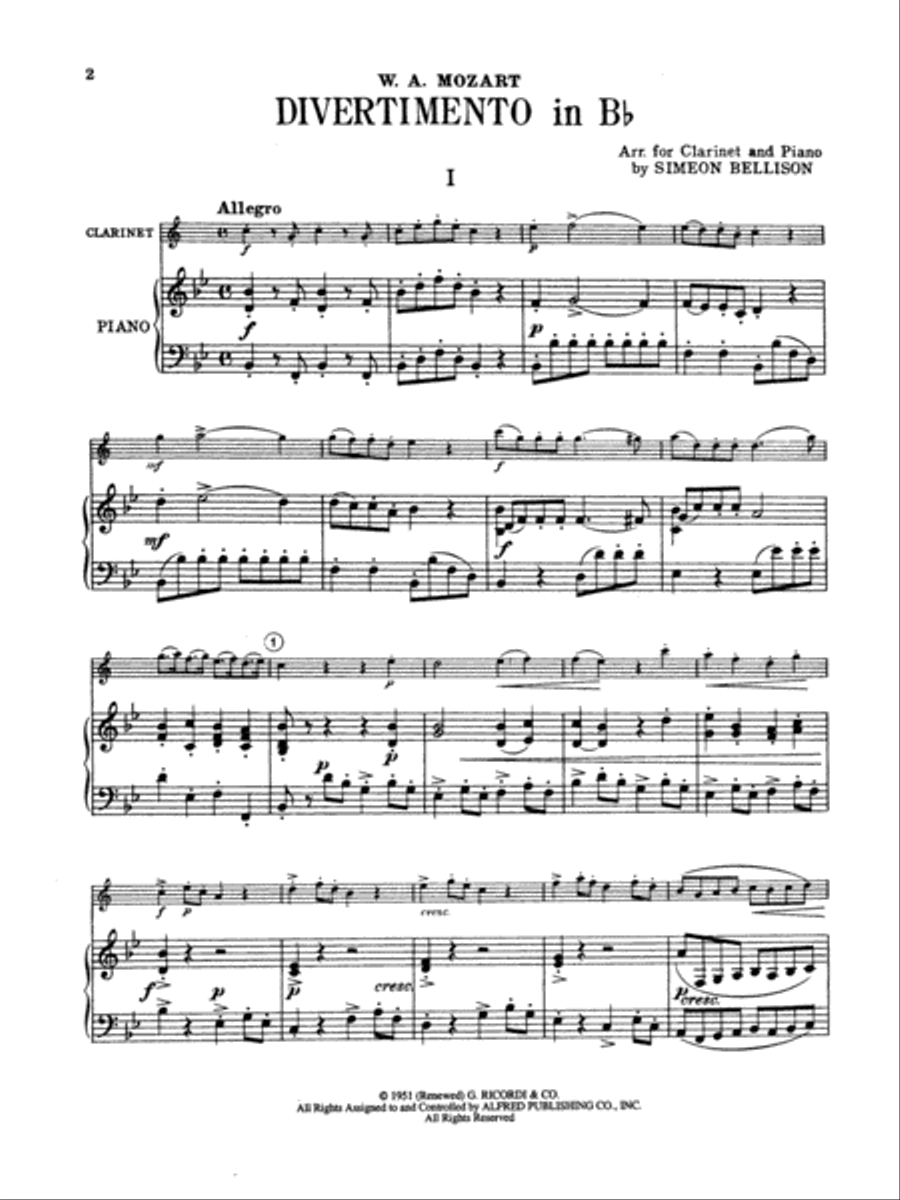 Divertimento in B-flat Small Ensemble scores gallery preview page 2