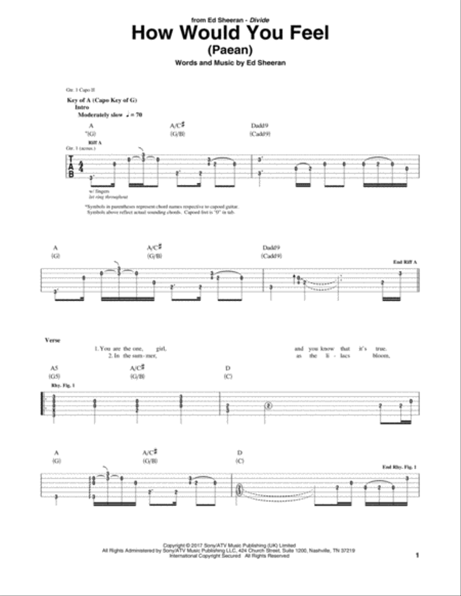 How Would You Feel (Paean) Electric Guitar scores gallery preview page 1