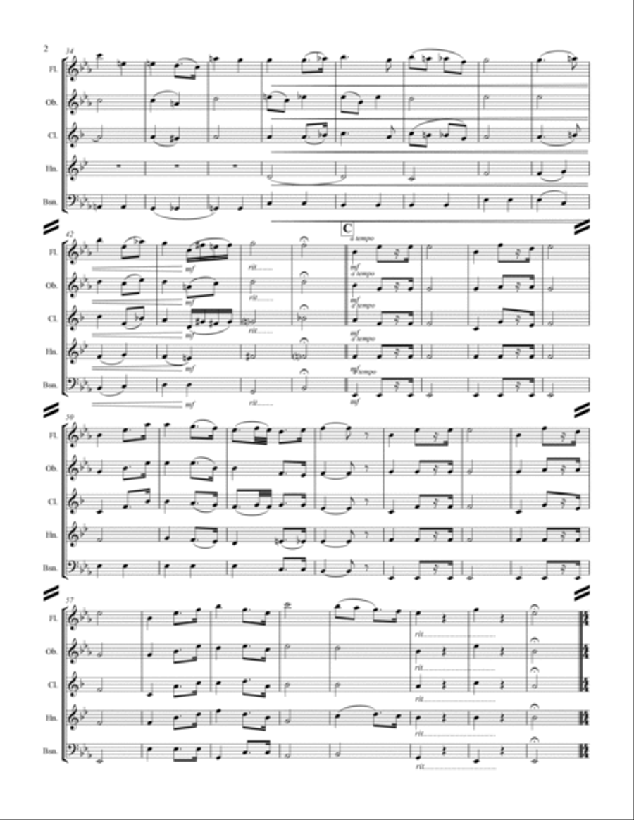 Wedding Processional & Recessional (for Woodwind Quintet) Woodwind Quintet scores gallery preview page 3