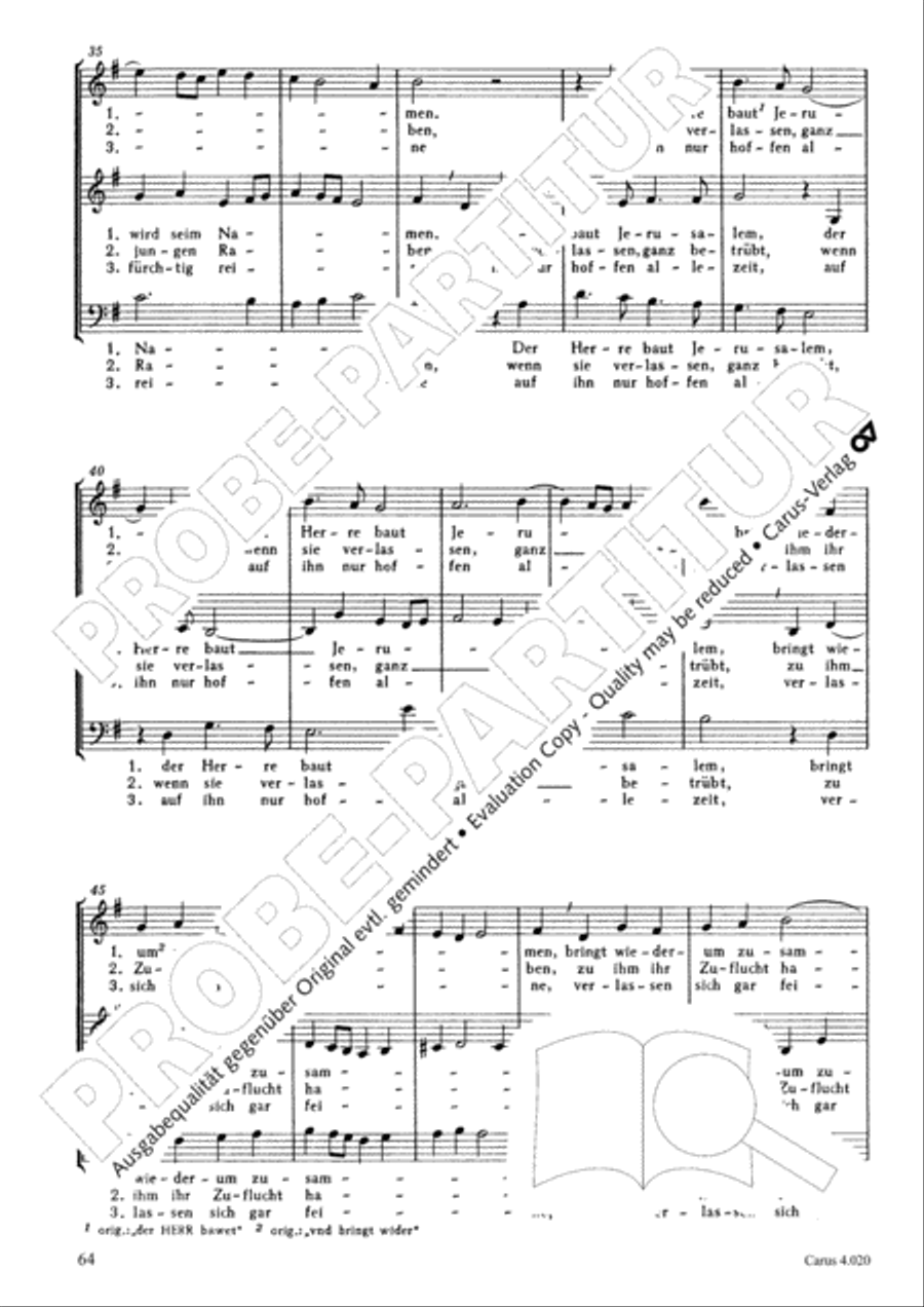 Calvisius: Tricinia. Psalmen und Motetten zu drei Stimmen Choir scores gallery preview page 65