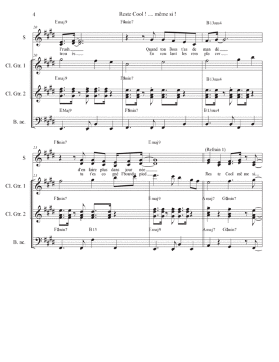 Reste cool, même si ! Electric Guitar scores gallery preview page 4