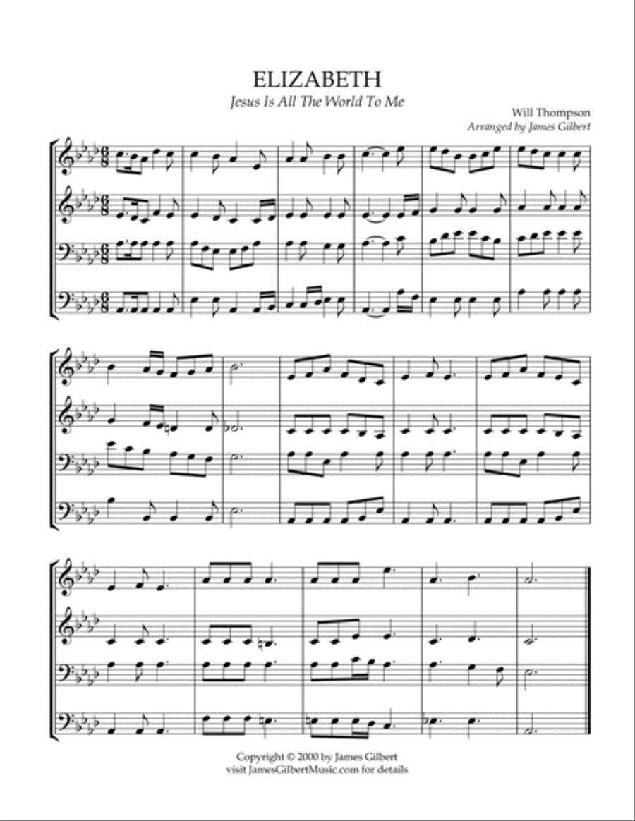 ELIZABETH (Jesus Is All The World To Me) Small Ensemble scores gallery preview page 2