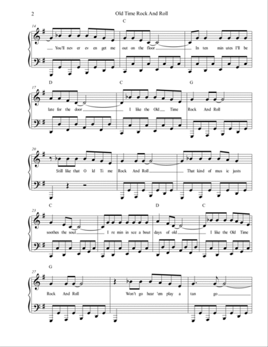 Old Time Rock & Roll Piano, Vocal scores gallery preview page 2