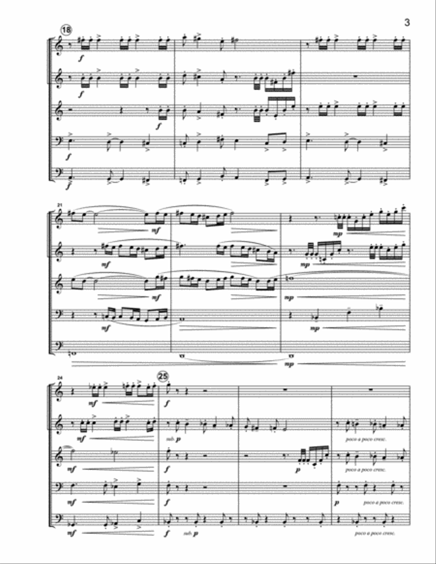 A Midwestern Fanfare for Brass Quintet Brass Quintet scores gallery preview page 4