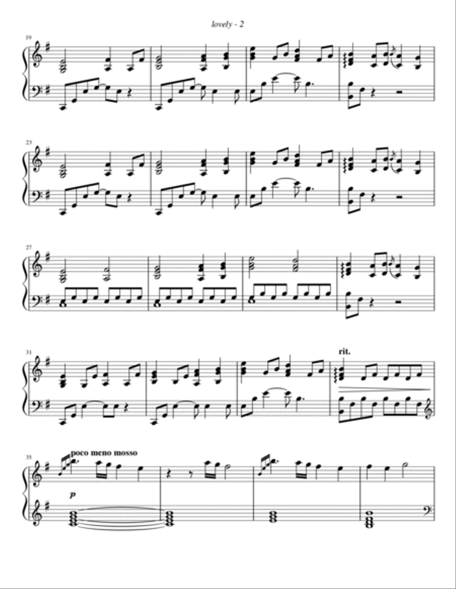 Lovely Piano Solo scores gallery preview page 2