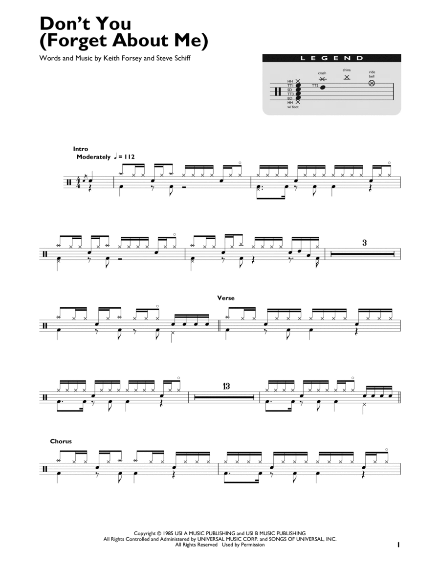 Don't You (Forget About Me) Drum Set scores gallery preview page 1