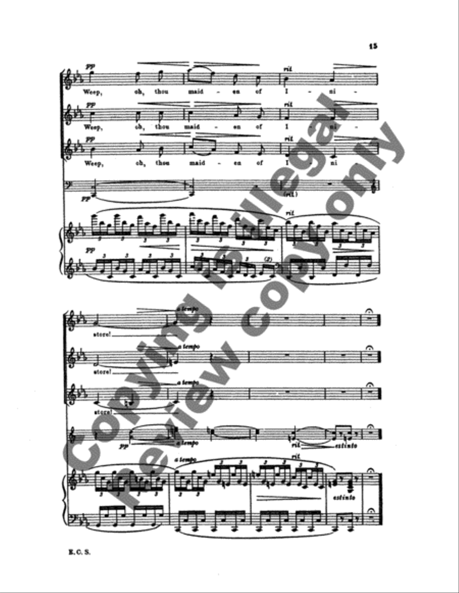 Gesaenge fuer Frauenchor, Op. 17: No. 4. Song from Ossian's Fingal SSA scores gallery preview page 11
