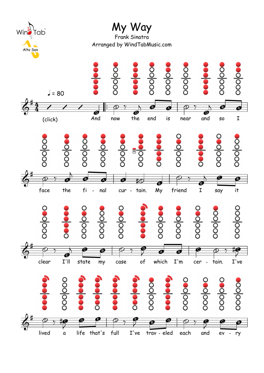 My Way Alto Saxophone scores gallery preview page 1