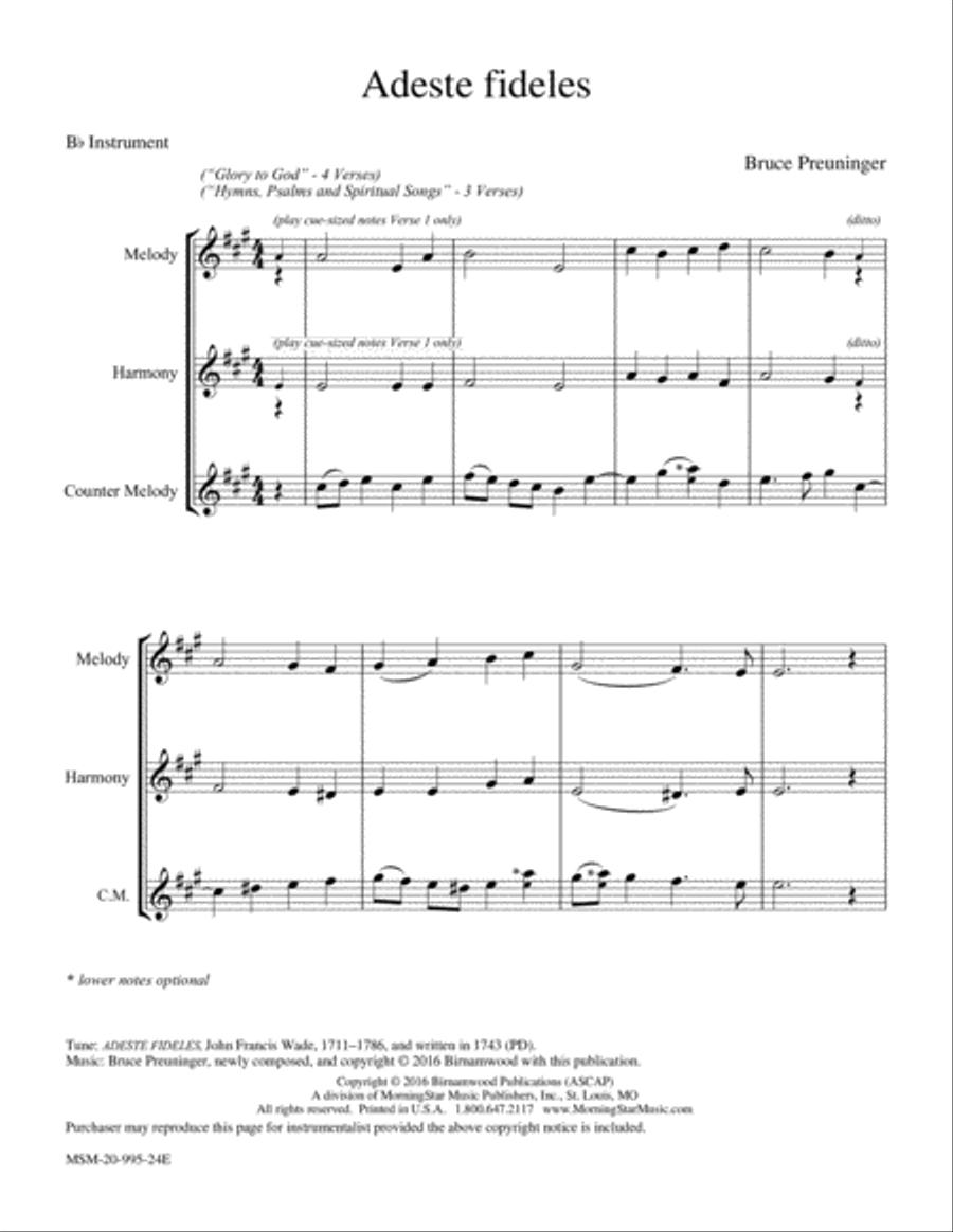 Adeste fideles Piano and Keyboard scores gallery preview page 1