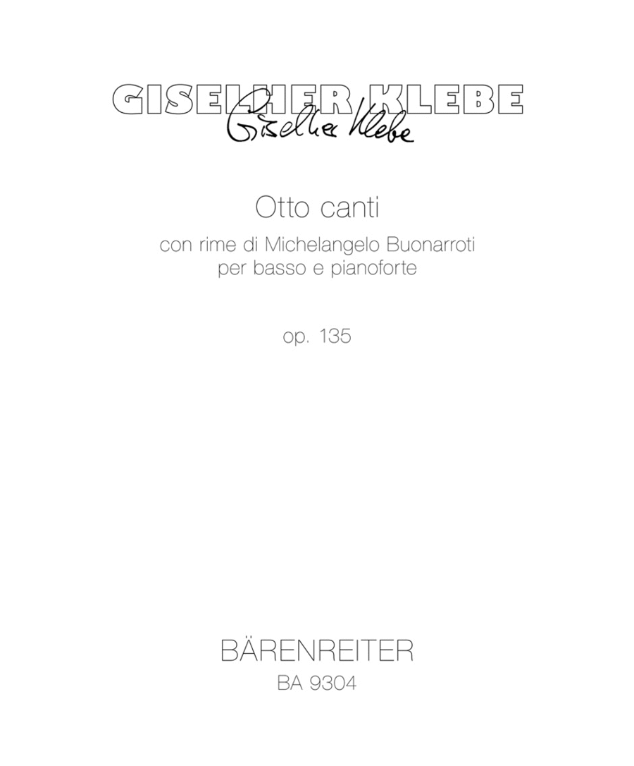 Otto canti, Op. 135 Bass Voice scores gallery preview page 1