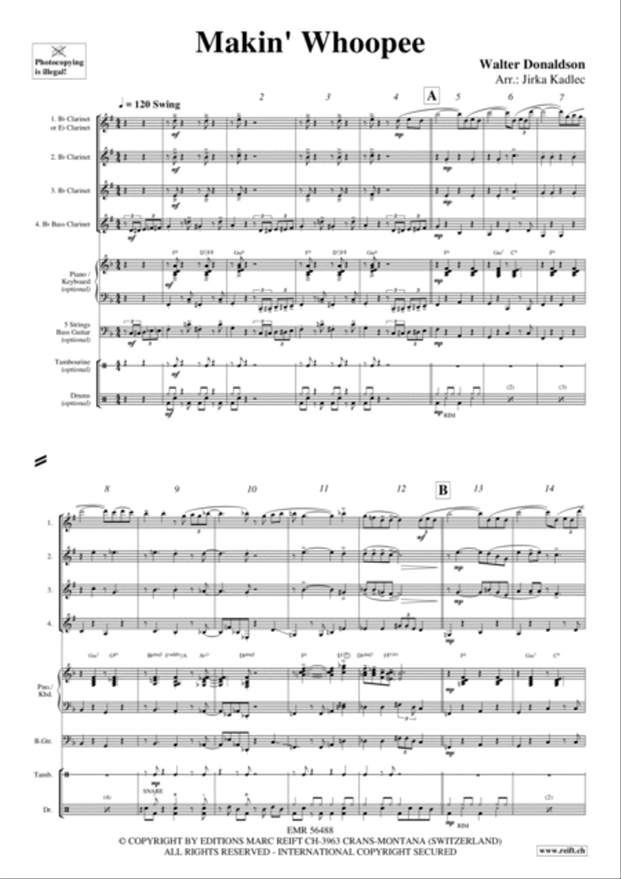 Makin' Whoopee Clarinet Quartet scores gallery preview page 3