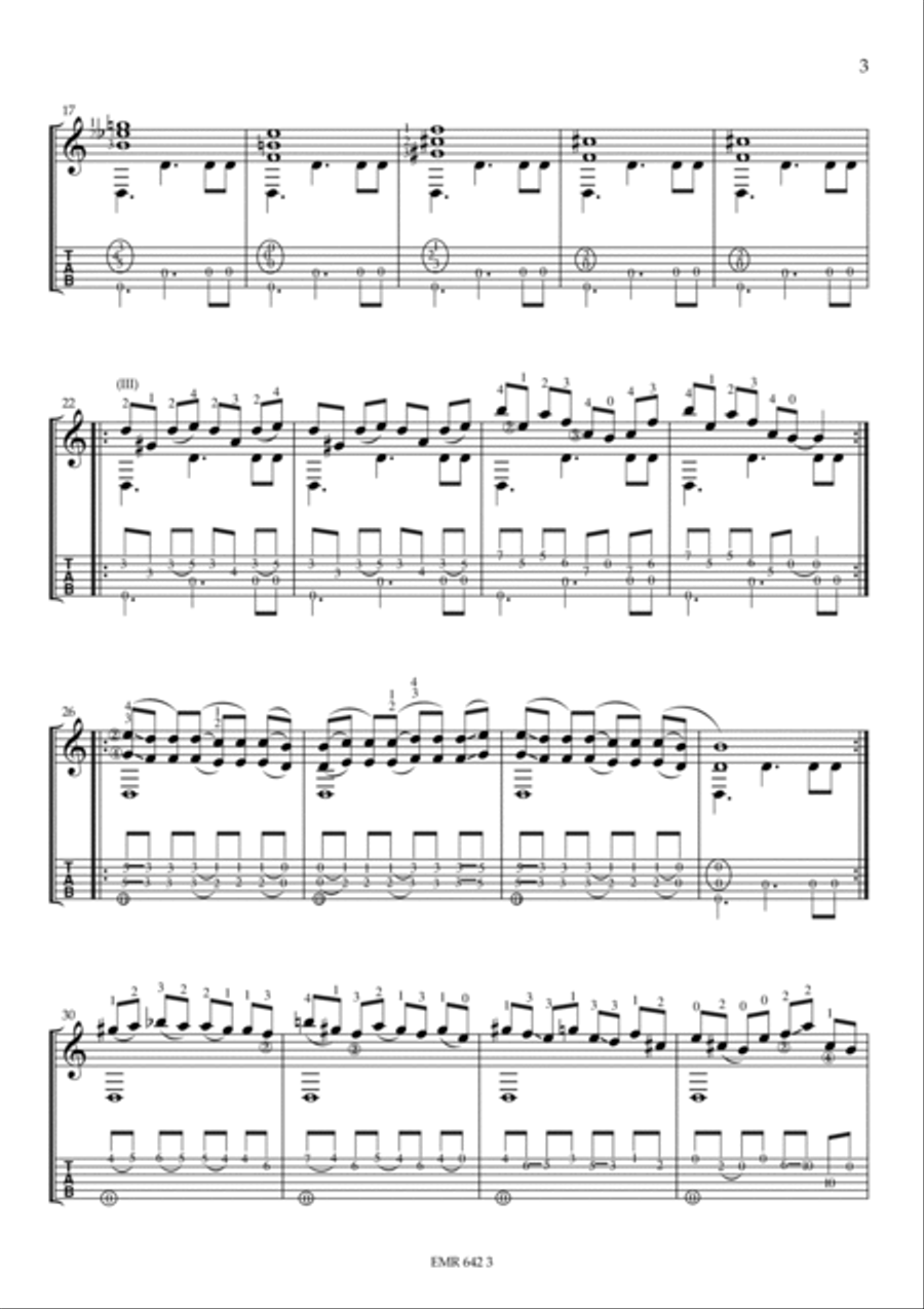 Le Cri des moustiques à chaque fois que tombe une fleur de chèvrefeuille pour guitare (avec tablature) Guitar Tablature scores gallery preview page 3