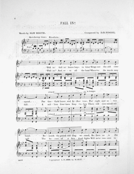 Garfield and Arthur Campaign. Fall In! Song and Chorus
